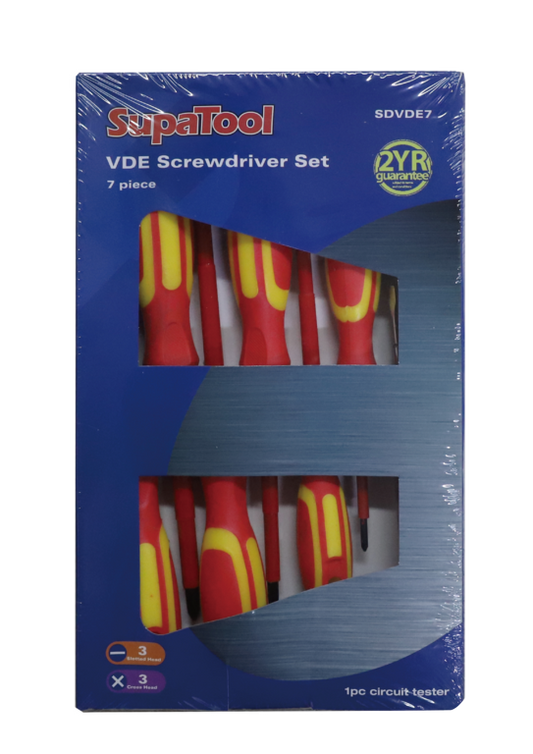 SupaTool VDE Screwdriver Set 7 Piece