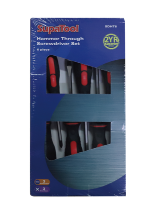 SupaTool Hammer Through Screwdriver Set 6 Piece