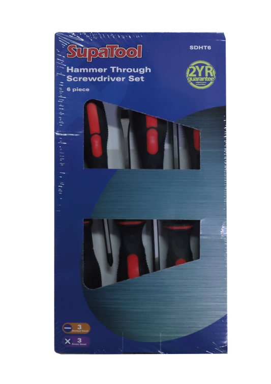 SupaTool Hammer Through Screwdriver Set 6 Piece