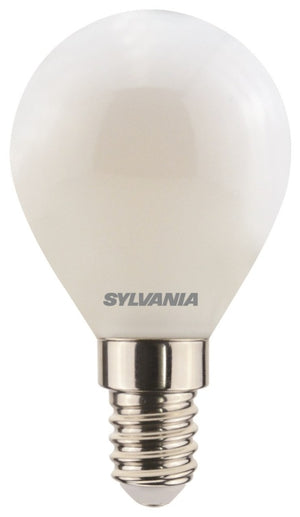 Sylvania LED Retro Ball Lamp Satin 470 Lumen E14 SES Neutral White