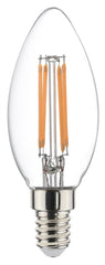 Sylvania LED Retro Candle Lamp Clear 470 Lumen E14 SES Warm White