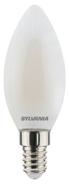 Sylvania LED Retro Candle Lamp Satin 470 Lumen E14 SES Warm White