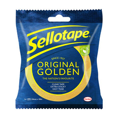 Sellotape Original Golden Tape 24mm x 50m Clip Strip of 12