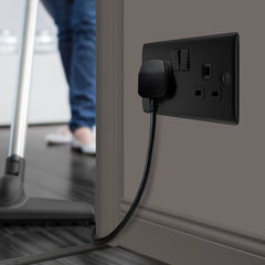 BG Double Switched Power Socket Matt Black 13a