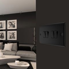 BG Quadruple Switch 16ax 2 Way 20a Matt Black