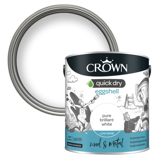 Crown Quick Dry Eggshell Brilliant White 2.5L