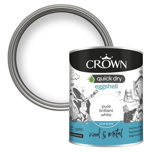 Crown Quick Dry Eggshell Brilliant White 2.5L