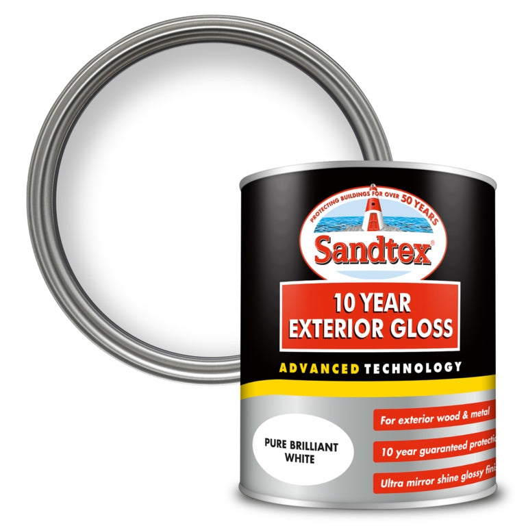 Sandtex 10 Year Exterior Gloss 750ml Brilliant White
