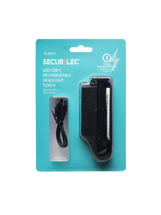 Securlec Rechargeable Headlight Torch 400mah 3w Cob LEDs