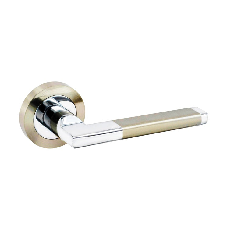 Securit Ultra Lever On Rose Handle Pair Satin Nickel/Chrome Plated
