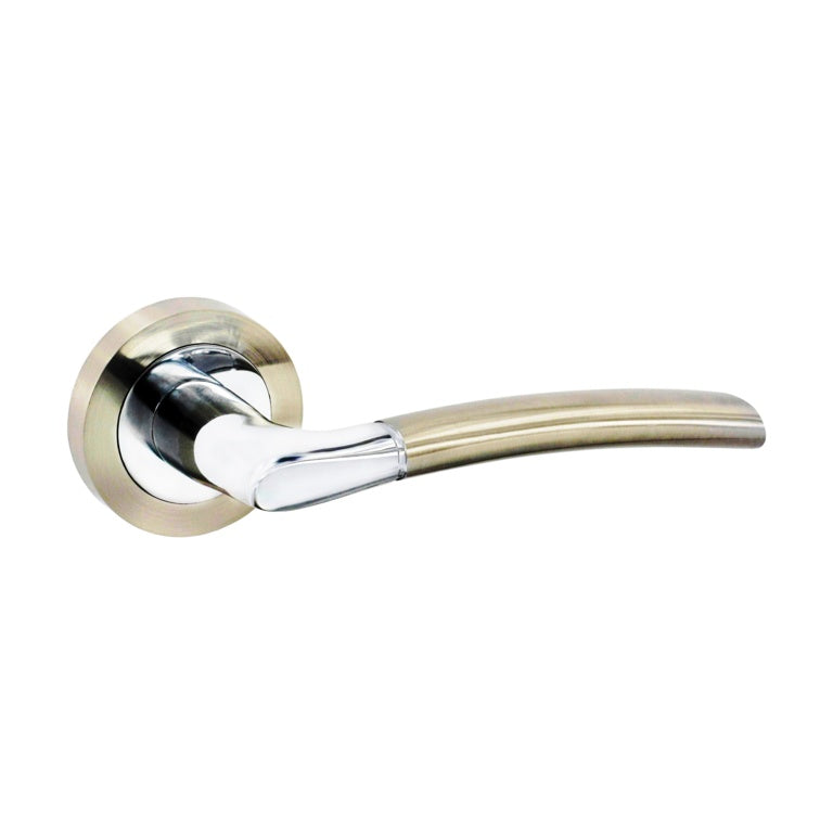 Securit Solar Lever On Rose Handle Pair Satin Nickel/Chrome Plated