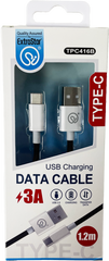 Extrastar Type C Charging Data Cable 1.2m Black