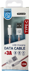 Extrastar Type C Charging Data Cable 1.2m Black