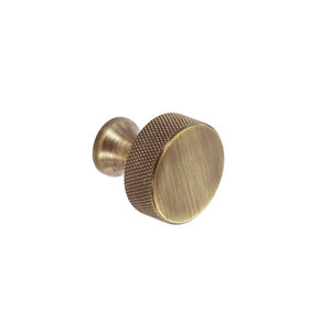 Smiths Architectural Solid Brass Knurled Knob 32mm Antique Brass