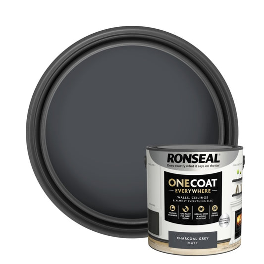 Ronseal One Coat Everywhere Matt  Paint 2.5L Charcoal Grey