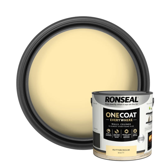 Ronseal One Coat Everywhere Matt  Paint 2.5L Buttercream