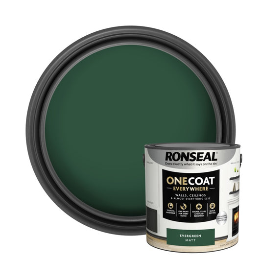 Ronseal One Coat Everywhere Matt  Paint 2.5L Evergreen