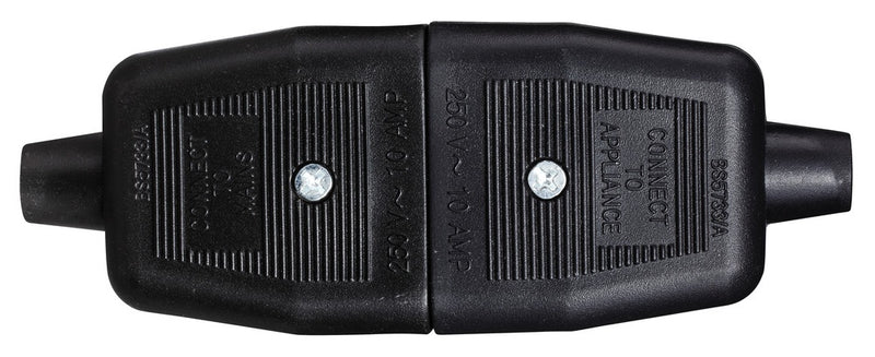 Masterplug 10 Amp 3 Pin Heavy Duty N/Rev Connector Black