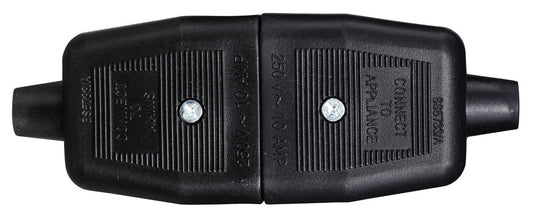 Masterplug 10 Amp 3 Pin Heavy Duty N/Rev Connector Black