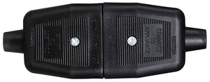 Masterplug 2 x 10 Amp 2 Pin Heavy Duty Rev Connector Black