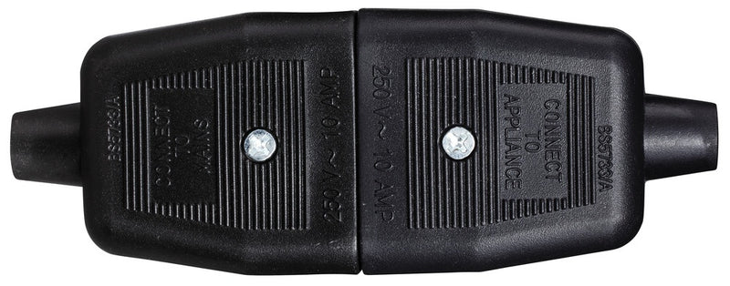 Masterplug 2 x 10 Amp 2 Pin Heavy Duty Rev Connector Black