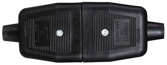 Masterplug 2 x 10 Amp 2 Pin Heavy Duty Rev Connector Black
