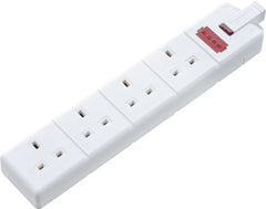 Masterplug 4 Socket 13 Amp Heavy Duty Trailing Socket White