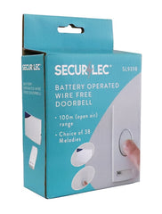 Securlec Battery Operated Wirefree Door Bell & 1 Chime 100m