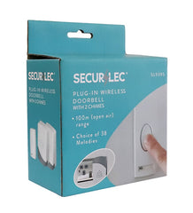 Securlec Plug-In Wireless Doorbell & 2 Chimes 100m