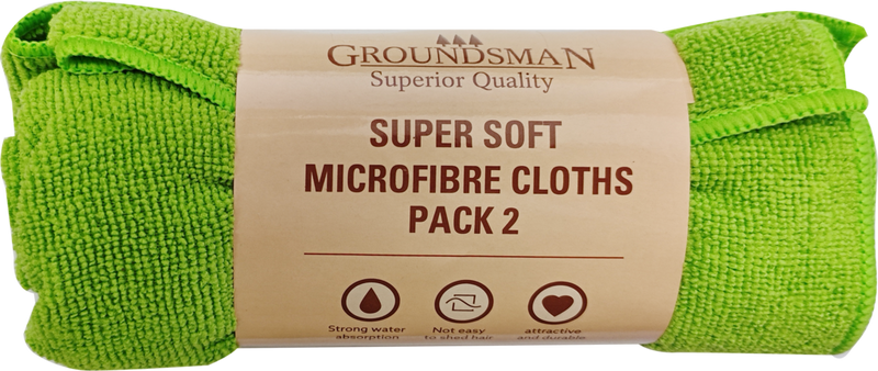 Groundsman Super Soft Microfibre Cloths 36 x 36cm Pack 2