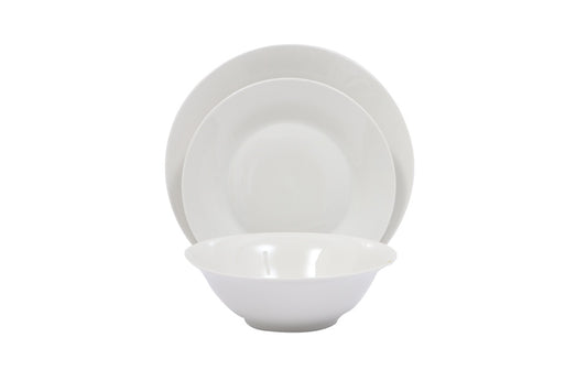 Basiks White Porcelain Dinner Set 12 Piece