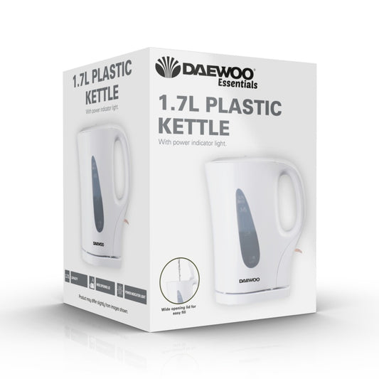 Daewoo Plastic Kettle 1.7L White