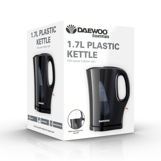 Daewoo Plastic Kettle 1.7L Black
