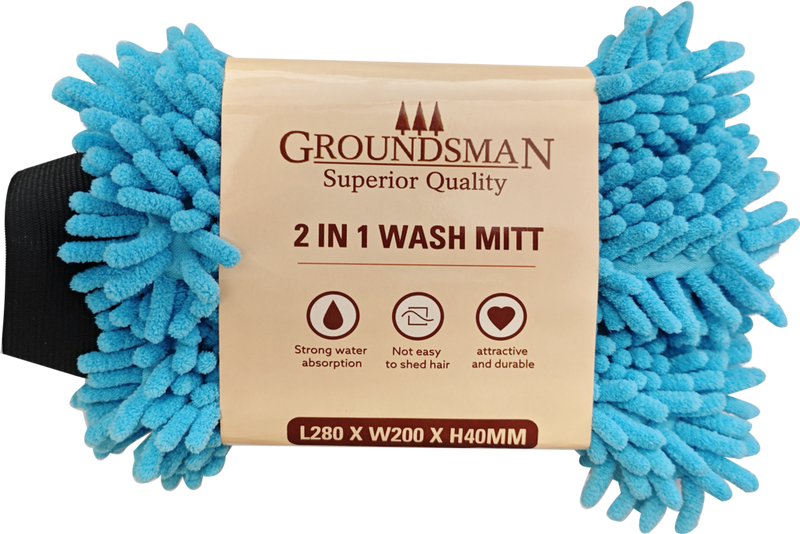 Groundsman 2 In 1 Microfibre Wash Mitt 28x20
