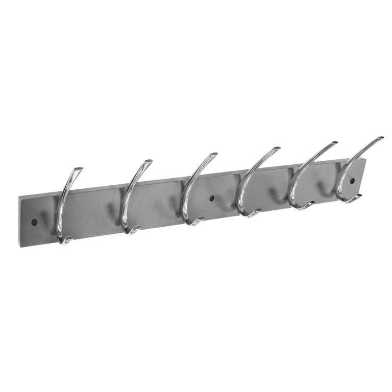 Securit Grey Hat & Coat Board 4 Chrome Plated Hooks