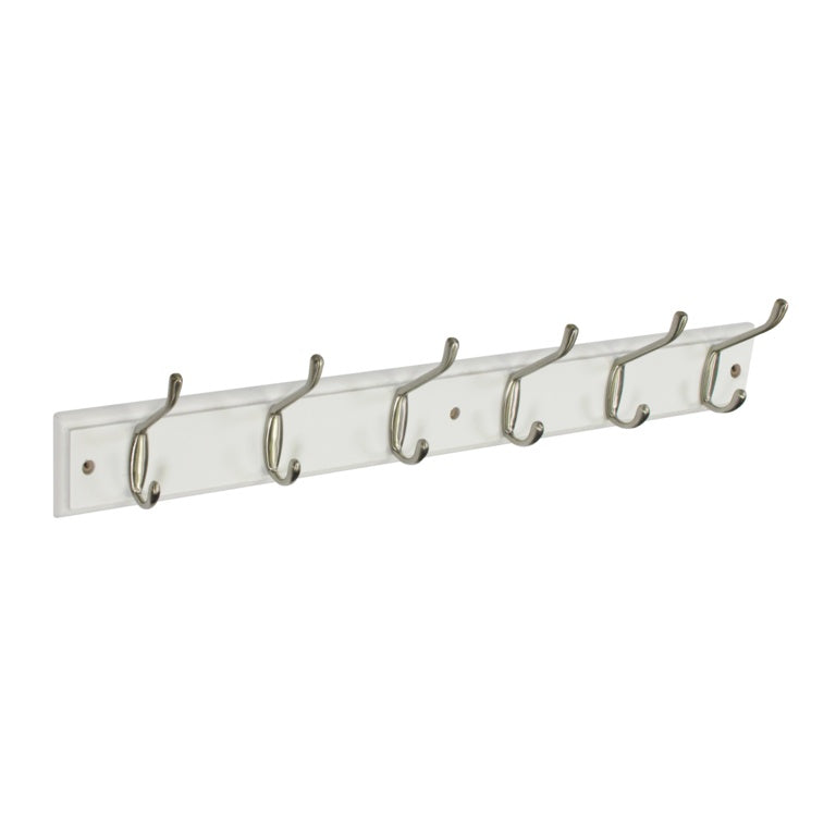 Securit White Hat & Coat Board 6 Satin Hooks