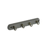 Securit Grey Hat & Coat Board 4 Antique Brass Hooks