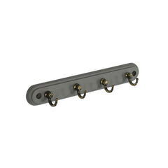 Securit Grey Hat & Coat Board 4 Antique Brass Hooks