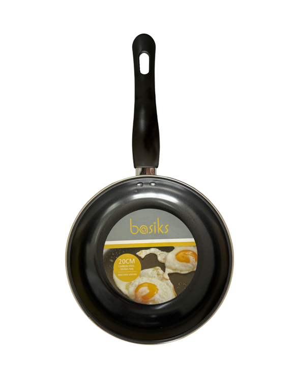 Basiks Carbon Steel Frying Pan Black 20cm