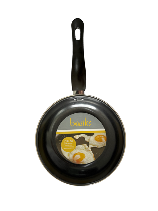 Basiks Carbon Steel Frying Pan Black 20cm