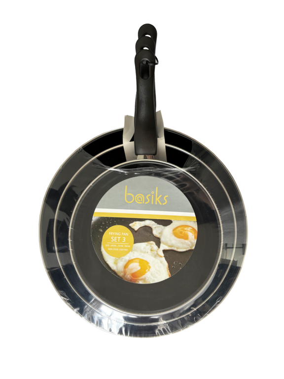 Basiks Carbon Steel Frying Pan Set 3 Piece