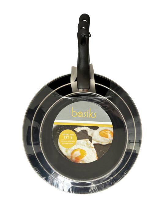 Basiks Carbon Steel Frying Pan Set 3 Piece