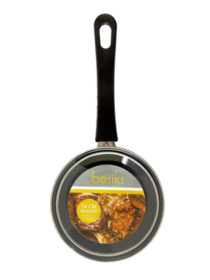 Basiks Carbon Steel Saucepan And Lid 14cm