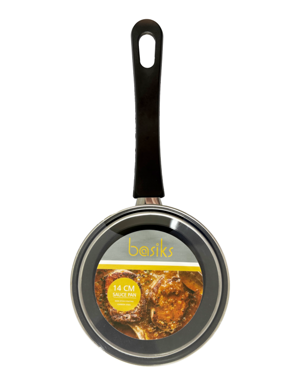 Basiks Carbon Steel Saucepan And Lid 14cm