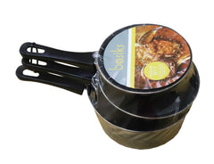 Basiks Carbon Steel Saucepan Set 3 Piece