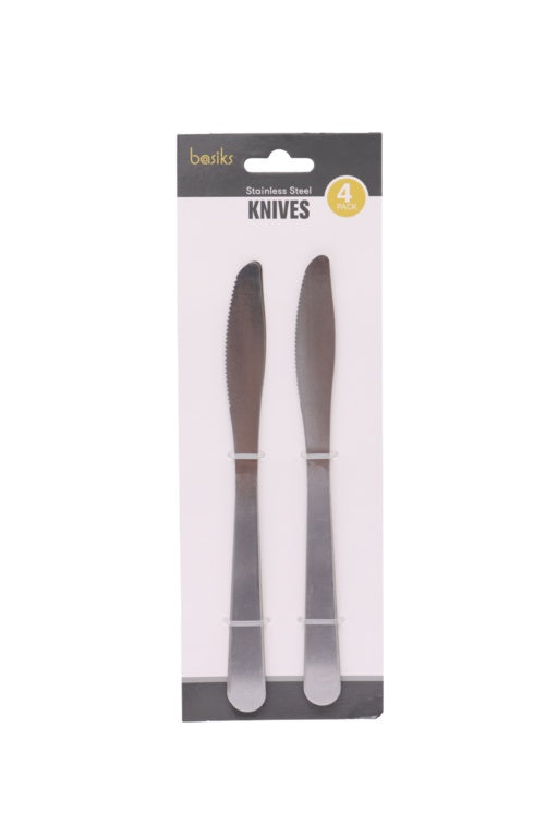 Basiks Stainless Steel Knives Pack 4
