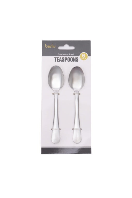 Basiks Stainless Steel Teaspoons Pack 6