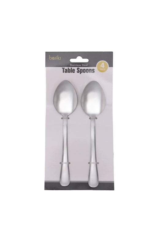 Basiks Stainless Steel Tablespoons Pack 4