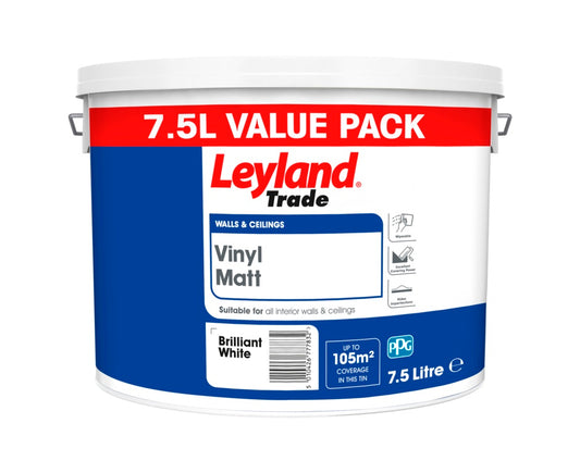 Leyland Trade Vinyl Matt 7.5L Brilliant White