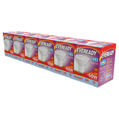 Eveready LED GU10 Pack 6 3000k/345lm